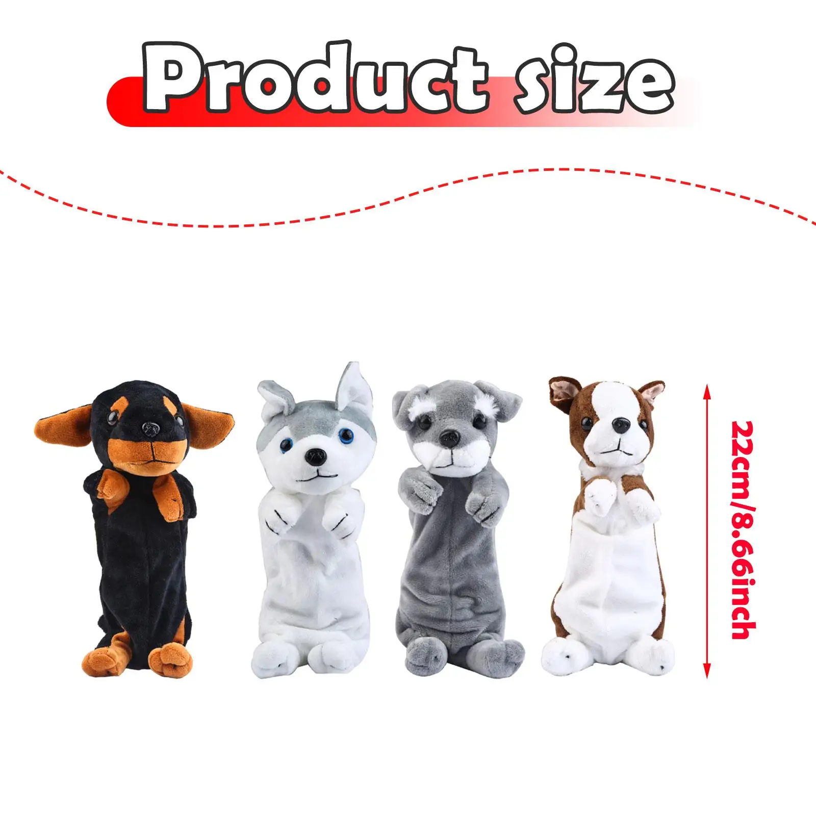 4 astucci per matite a forma di cane di peluche, buste per trucco, per ragazzi e ragazze, regalo per bambini