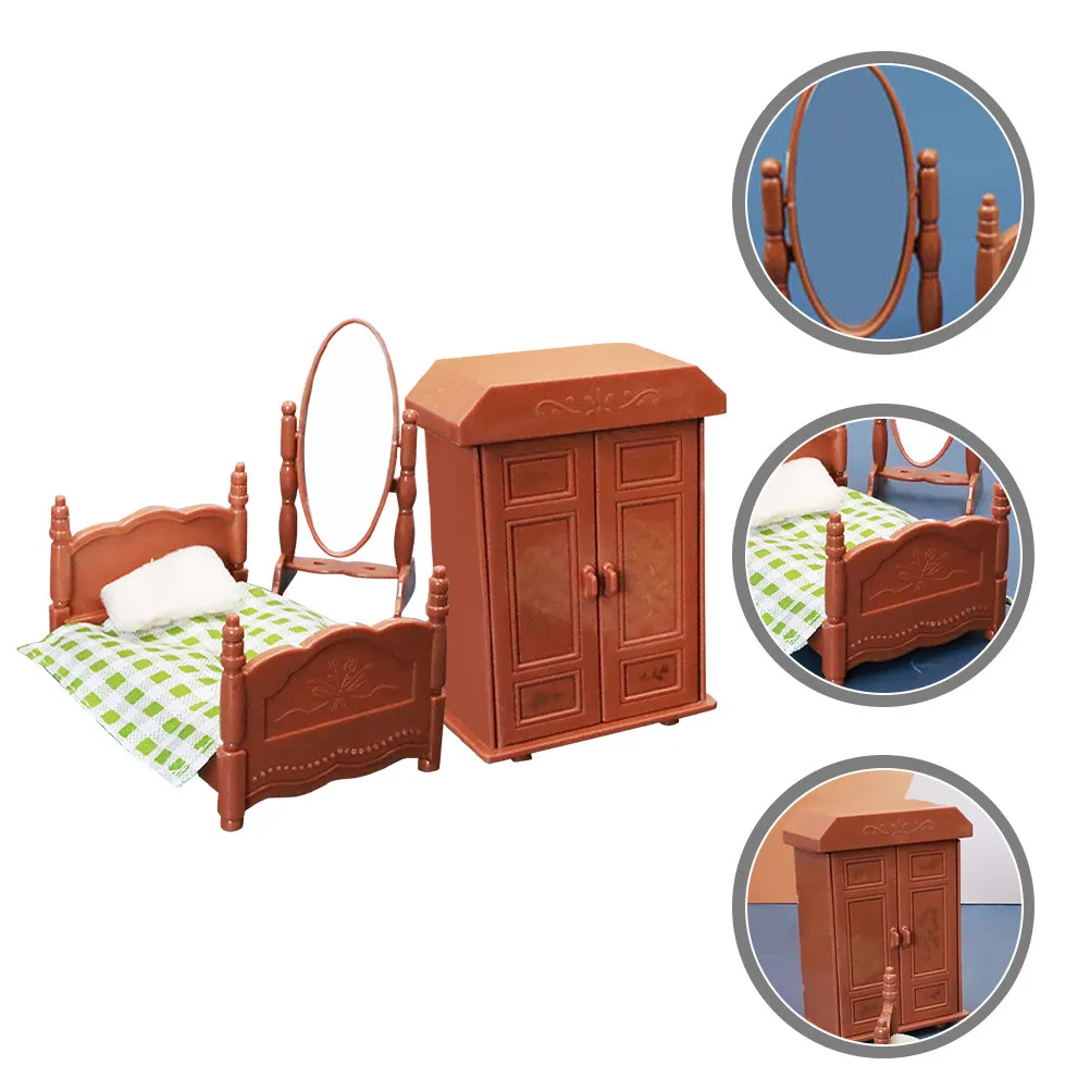 

3Pcs Mini House Decorations Realistic Decorative Miniature Accessories Bright Color Lovely Desktop Ornament for Kids Room DIY