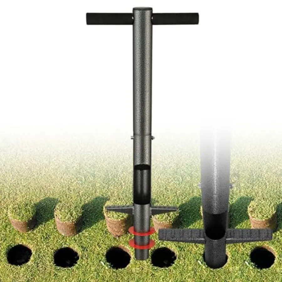Bulb Planter Tool, 33.5 inch Long Handle Garden Sod Pler to Dig Hole, Heavy Duty Metal Garden Tools for Soil Test Planting or W
