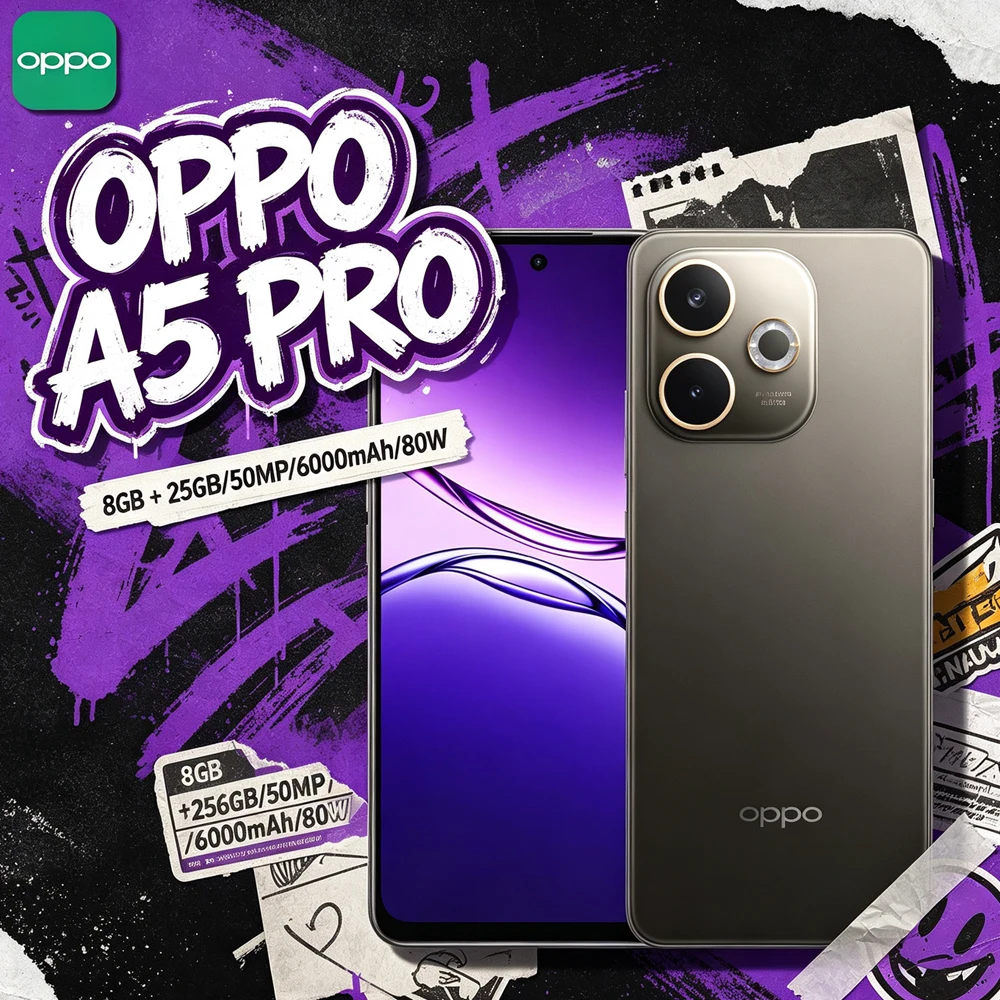 OPPO A5 Pro 5G Brand New Mobile Phone 80W Flash Charge 6000mAh Large Battery 50MP High-Definition Camera Full Netcom Smart Phone