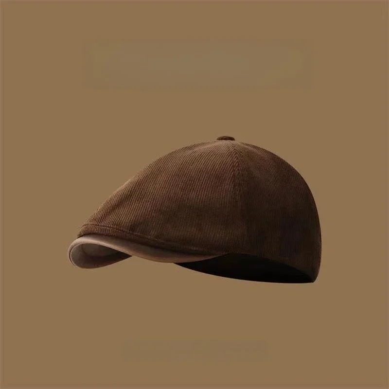 

Unisex Vintage Corduroy Newsboy Cap Warm Fashion Baker Boy Hat with Peak for Women Autumn Winter Outdoor Streetwear