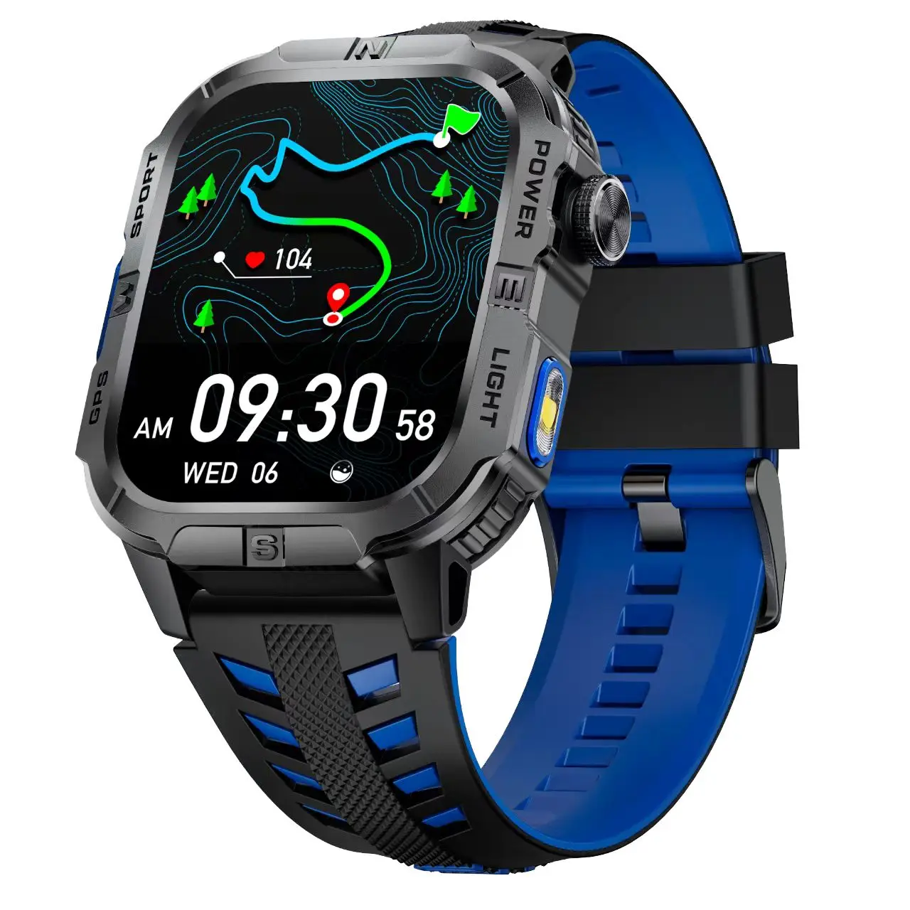 2026New Outdoor Military Men's Smartwatch, Equipped With GPS LED Lighting, Compass, Wireless Communication IP68 Waterproof Watch
