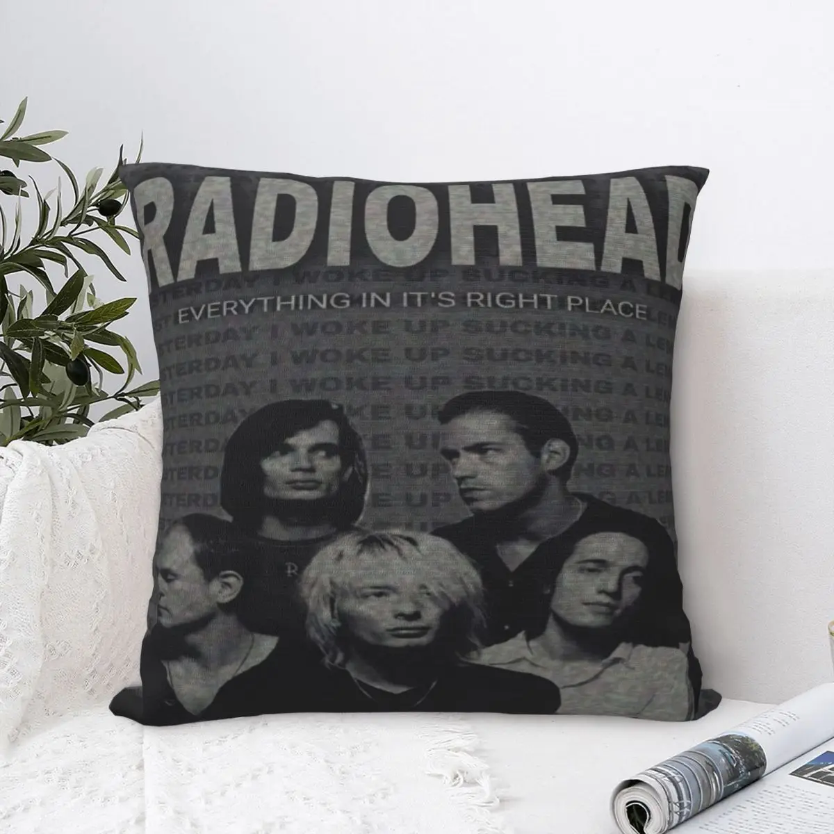 Radiohead rock Metal Band Pillowcase Cushion Cover Throw Pillow Cover Soft and Sweet Chair Decoration Zippered Multi Size
