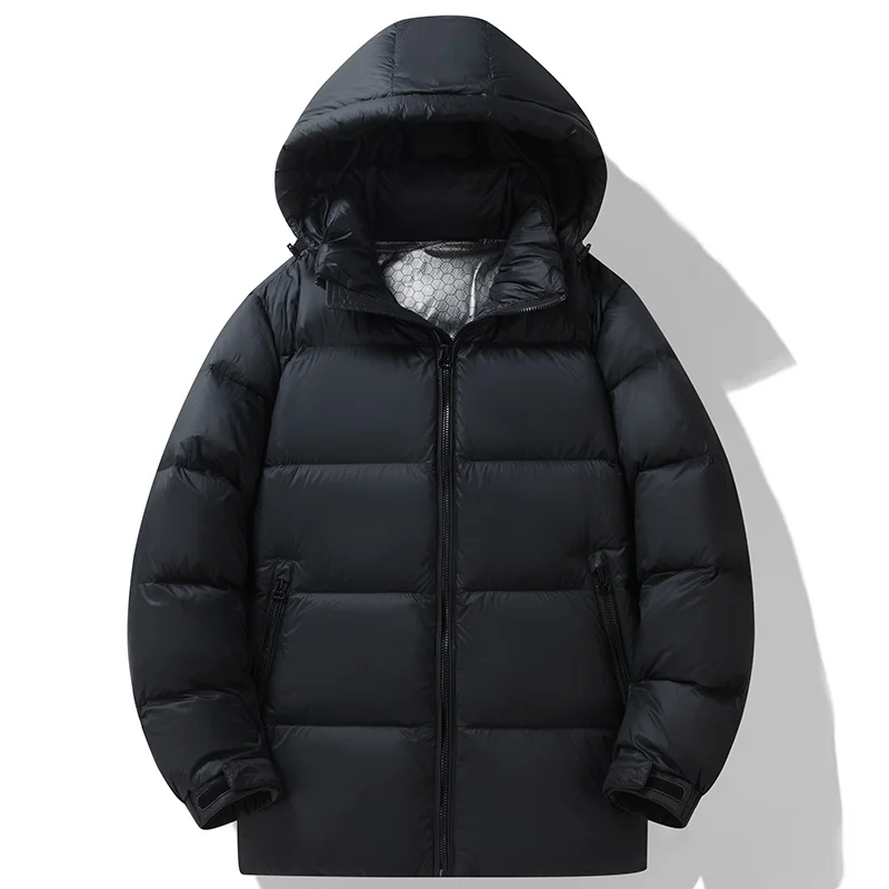 New Winter Women'S Casual Hooded Warm And Cold Resistant Down Jacket Fashion Versatile Thickened Loose 90 White Duck Down Coat