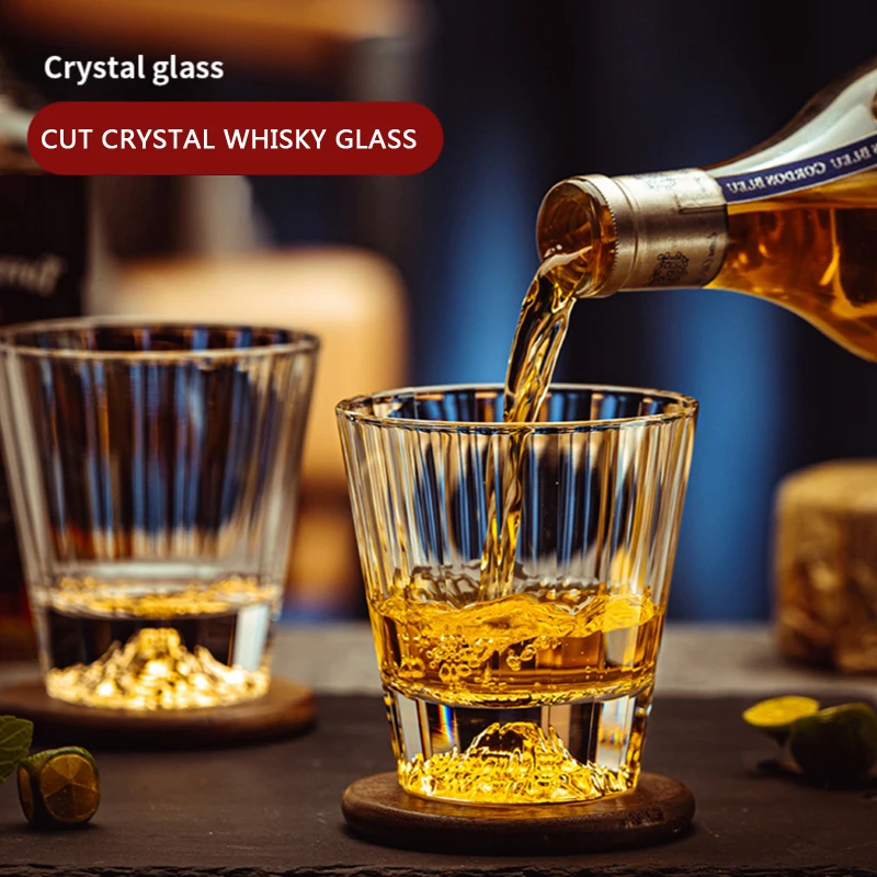 

New Arrival Whisky Crystal Glass Thick Bottom Creative 3D Iceberg Vodka Bar Brandy Clear Cup Kitchen Accessories Water Bottle