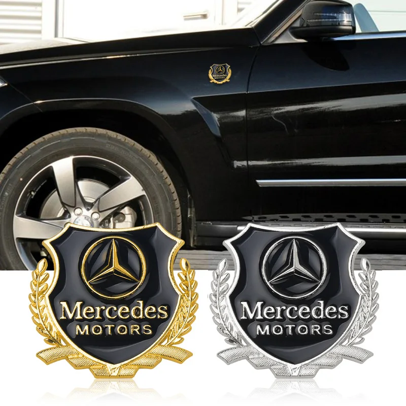 Gold and silver metal stickers for car decoration auto accessories For Mercedes Benz AMG W205 W211 W204 W212 W222 W176 AMG GT 50