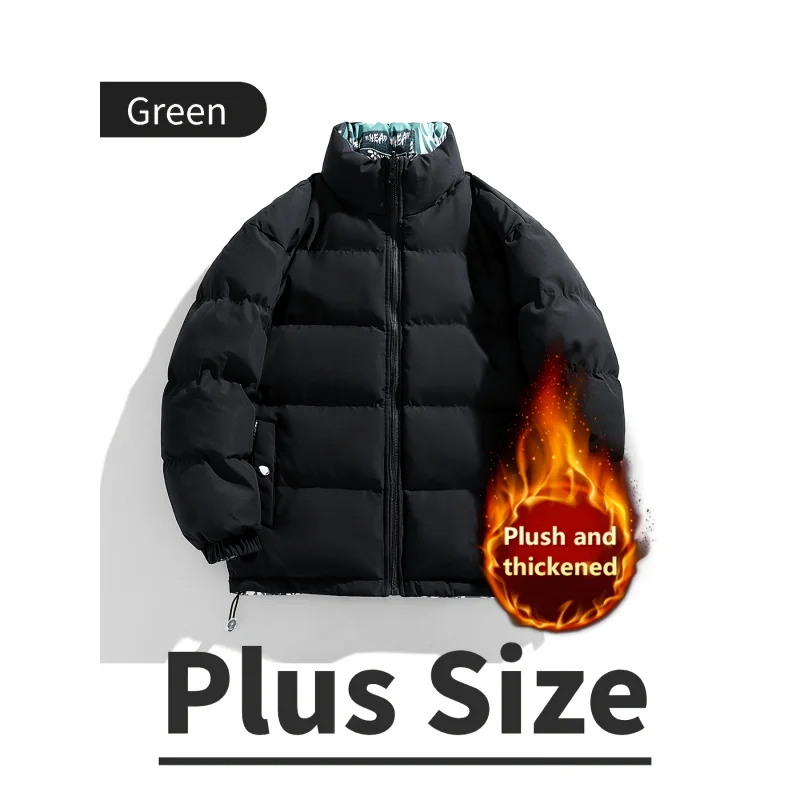 

Men's Plus Size Cotton Jacket，Men's Regular Fit Couple Style Trendy Brand Reversible Cotton Jacket Winter Coat，Suitable for outd