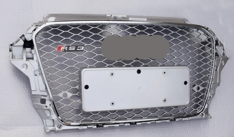 Body Parts All Silvery Honeycomb Radiator Grille For 2014-2016 Audi A3 8V Upgrade AUDI RS3 Front Bumper Grill