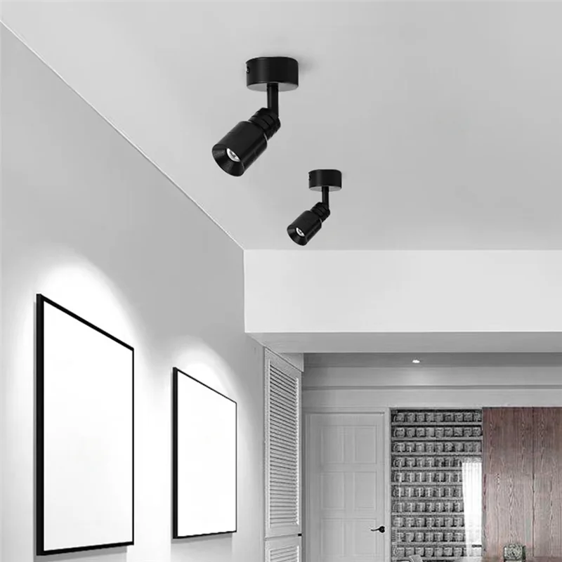 HLZS-Spotlight With Zoom Function 7W Ceiling Mounted Spotlight Adjustable 10°-60° Narrow Angle 3000K Light