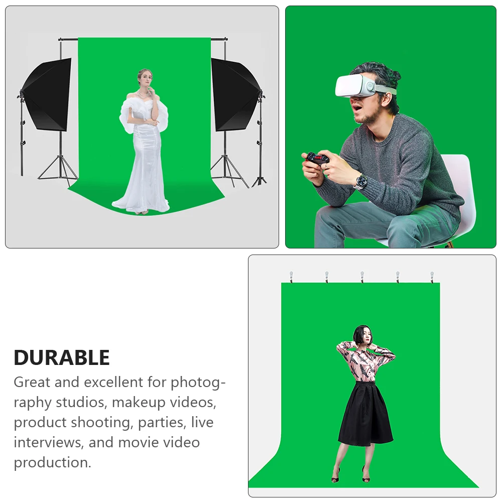 Green Background Cloth Solid Color Photography Backdrop Decor Layout Fabric Reusable Great For Photo Scene Makeup Video Product