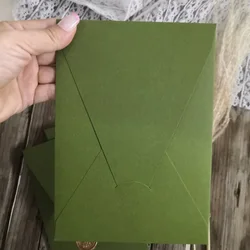 Olive Green Portrait Envelopes with Long Flap Suitable for 5x7 inch A7 Cards Olive Wedding Stationery