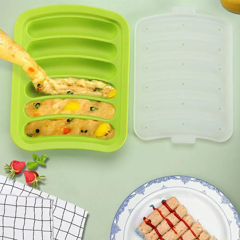 DIY Grade Silicone Sausage Mold Baby Food Supplement Tool Home Made Hot Dog Ham Baking Mold Mold Kitchen Accessories Gadgets