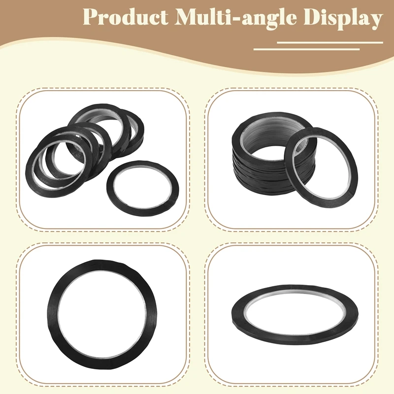 ABXH 16 Pak 3Mm 1/8 Inci Lebar Pita Grafis Pita Papan Tulis Pita Garis Bagan Perekat Diri Pita Penanda Kisi Seni A