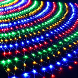 Guirxiété Lumineuse LED en Maille Étanche pour Décoration d'Extérieur, Rideau de Noël, ix, Mariage, 3x2m, 2x2m