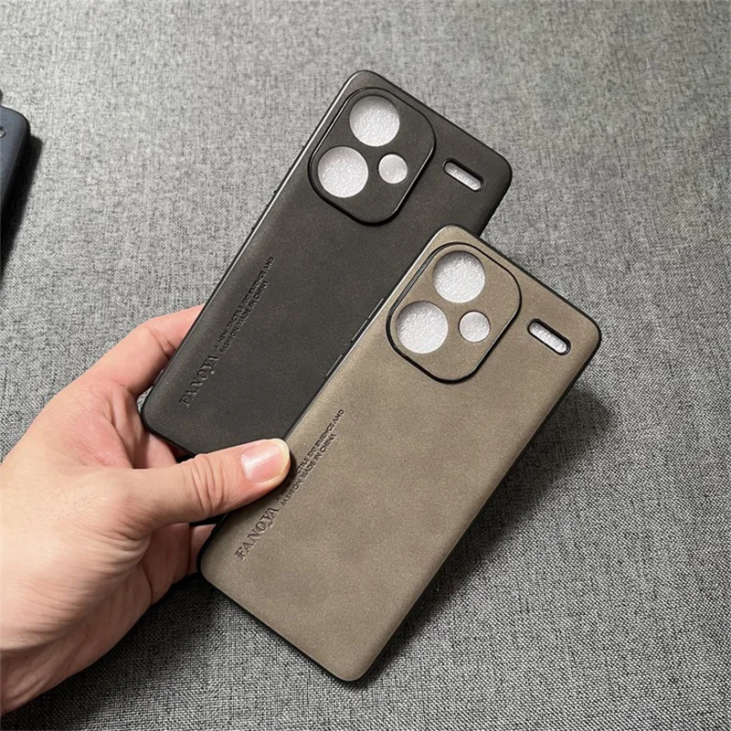 

For Redmi Note 13 Pro Plus 12 5G 11S 10 Pro 12S 11 12 Pro Plus 10S Case Luxury Business Sheepskin Leather Matte Case