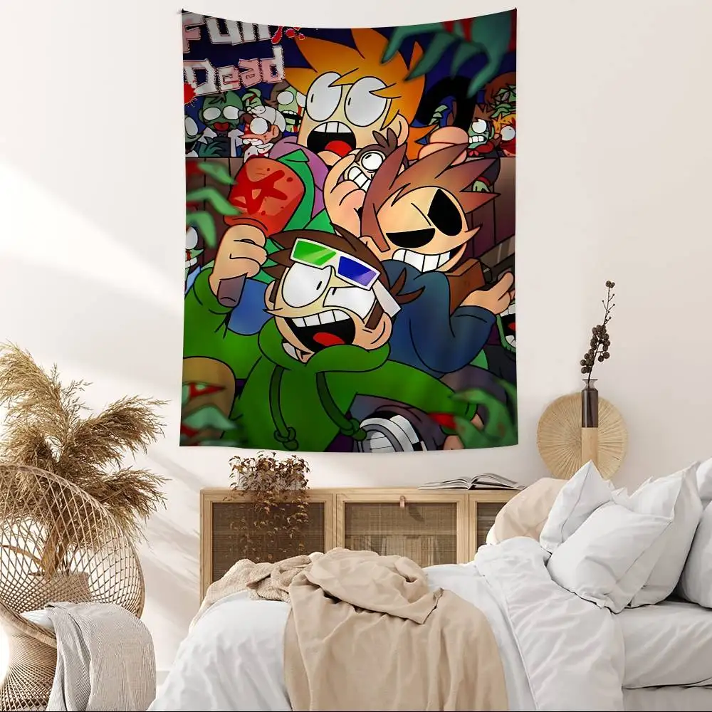 Beliebtes Spiel E-Eddsworld Coole Anime-Wandteppiche Hippie-Blumen-Wandteppiche Wohnheim-Deko Günstige Hippie-Wandbehänge