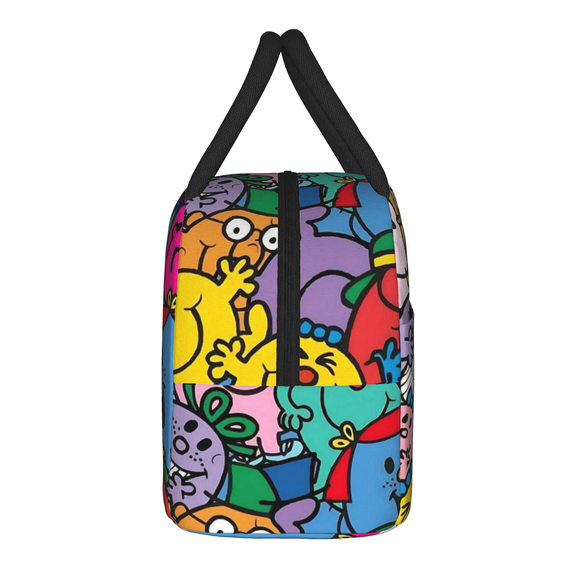 M-Mr M-Men L-Little M-Miss Cartoon Insulated Lunch Bags Cooler Bag Reusable,Meal Container  High Capacity Tote Lunch Box