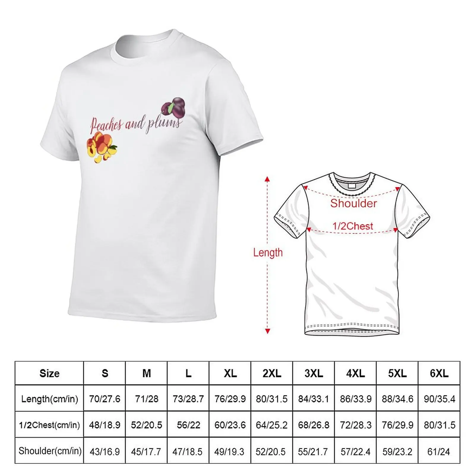 Peaches and Plums T-Shirt mens graphic t shirts t shirts for man pack white T-Shirt
