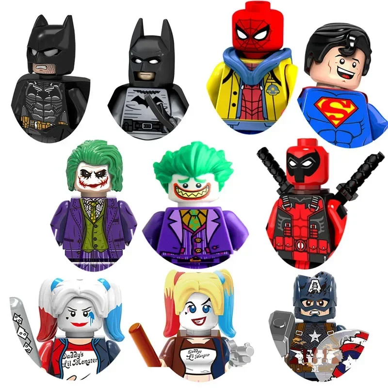 

Super Hero Marvel Joker Batman Harley Quinn CatBuilding Blocks Hero Anime Bricks Dolls Mini Action Toy Figures Assemble Gift