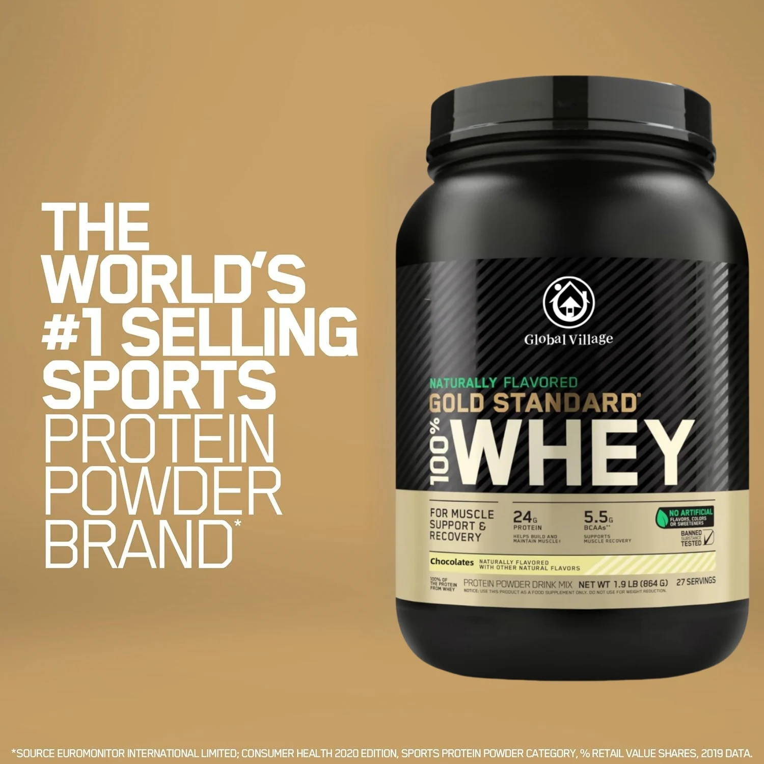 100% Whey Protein Powder, 24 Grams Of Protein, 5.5 Grams Of Branched Chain Amino Acids, 1.98 Pounds