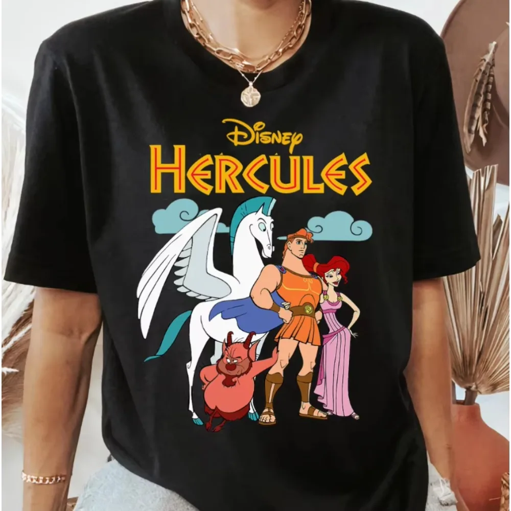 

Классическая групповая рубашка Disney Hercules, винтажная рубашка с рисунком Disneyland, одинаковые комплекты для всей семьи, женская и мужская хлопковая футболка Magic Kingdom