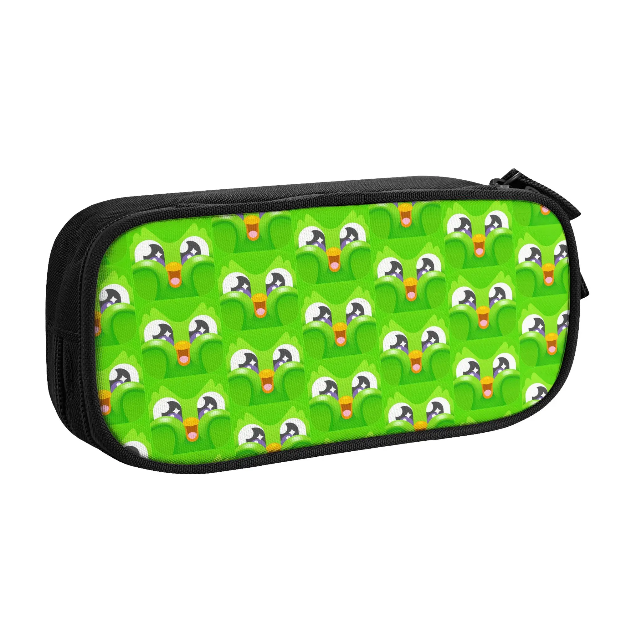 Cute Cute Cartoon Duolingos Educational Parrot  Pencil Case for Girl Boy Large Storage  Pencil Box Stationery