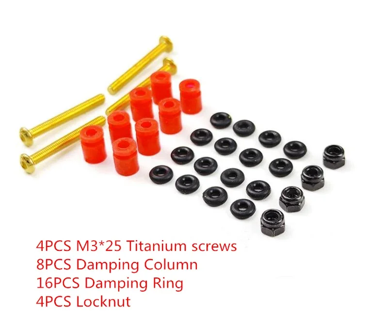 Universal FPV Stack Screw Pack ( Titanium Screws / Damping Column / Damping Ring / M3 Nut ) for T-Motor DIATONE HAKRC FC Stacks