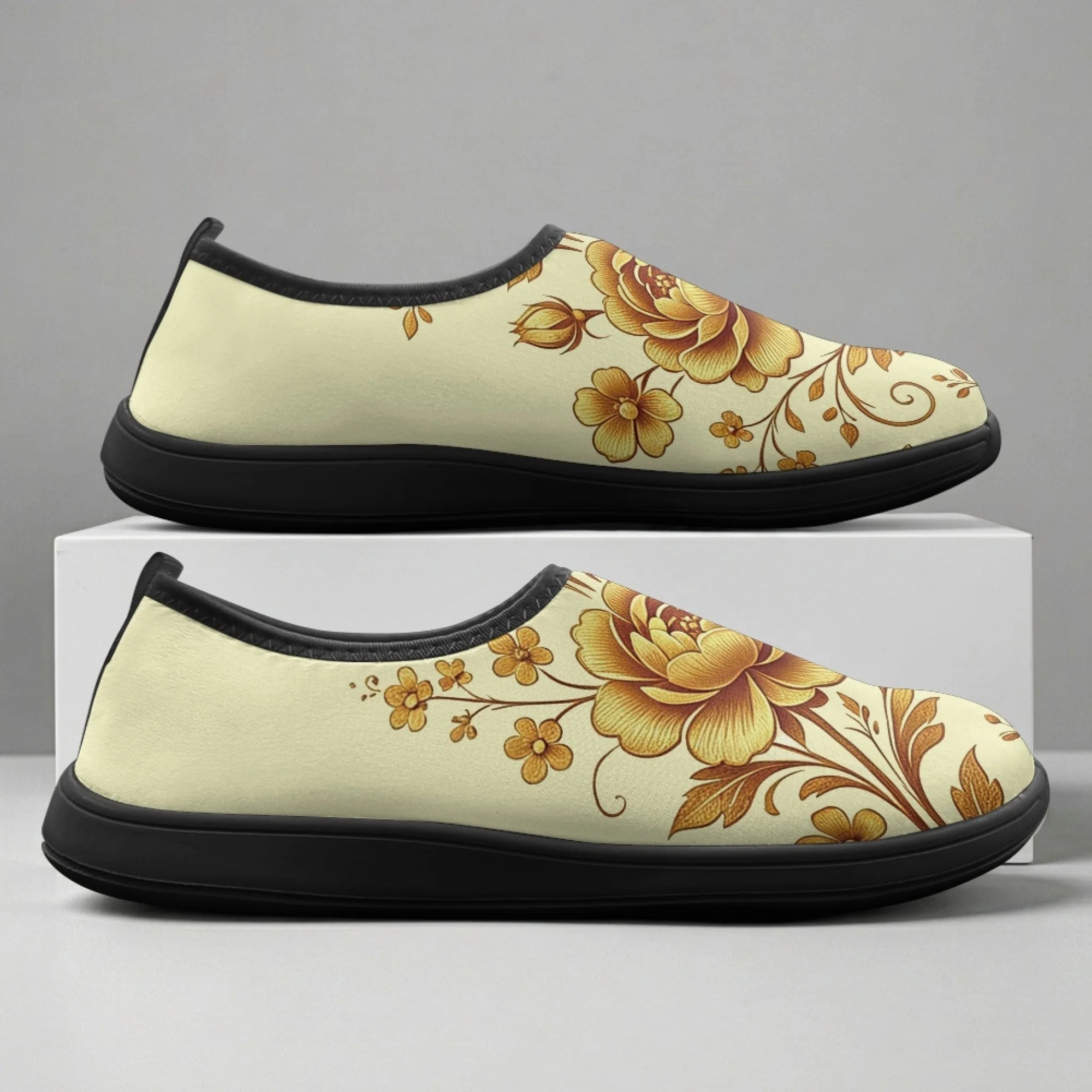 

XIXIRIMIDO Slip-on Wide-toed Shoes Floral Men's Breathable Mesh Shoes Womens Fashion Summer Sneakers Walking Shoes 36-46
