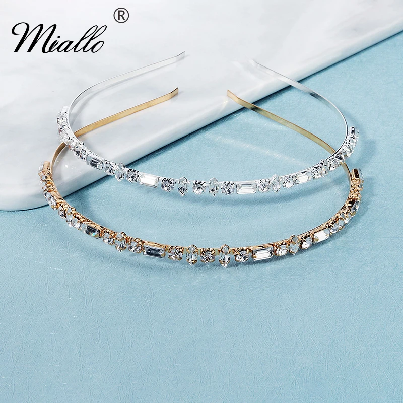 Miallo Fashion Crystal Headbands for Women Hair Accessories Hairbands Rhinestone Wedding Bridal Hair Jewelry Headpiece Gift