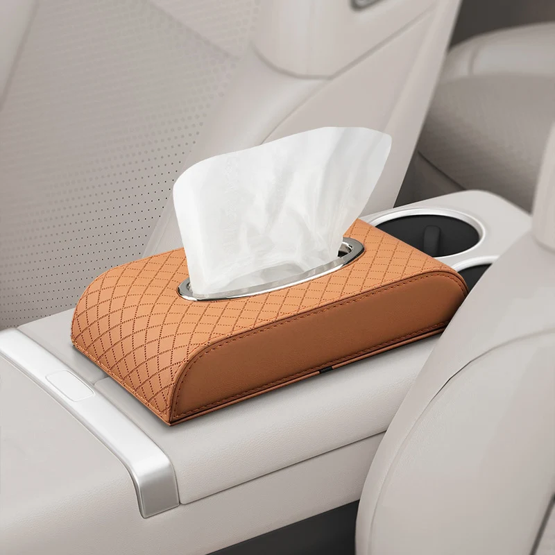 

1Pc Car Tissue Holder Box – Leather Tissue Case for Car Interior, Creative Auto Storage Organizer, Cute Car Decor Accessories