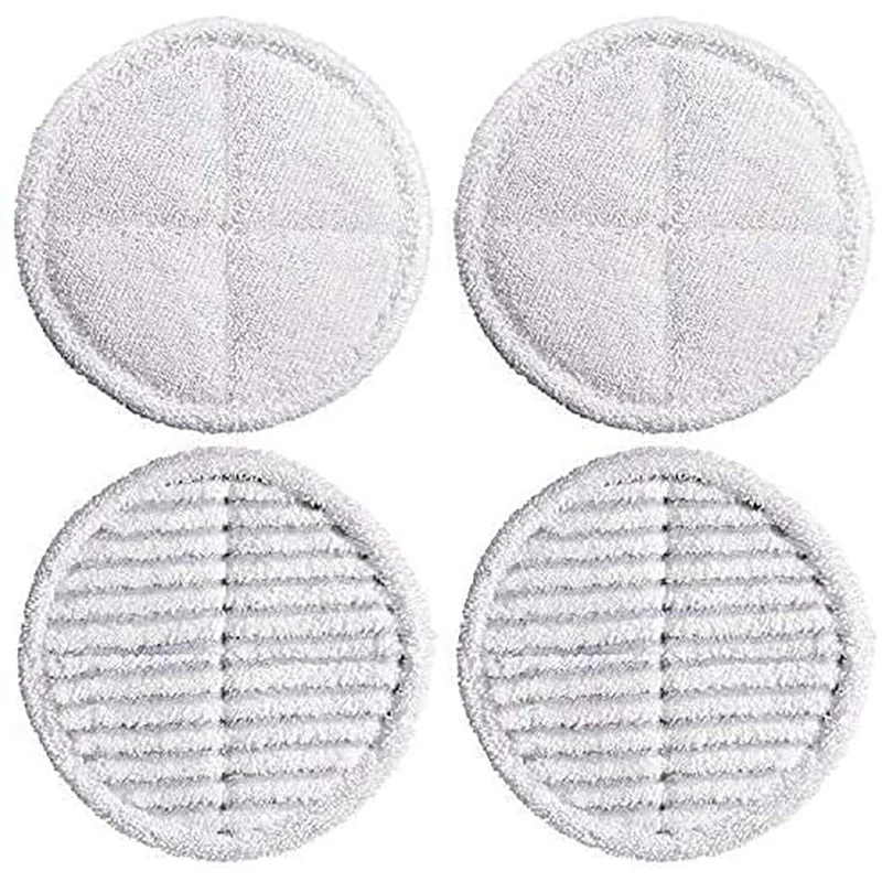 4 Pack Cleaning Mop Pads Replacement Compatible For Bissell Spinwave Pads 2039A 2124 (2Soft Pads + 2 Scrubby Pads)