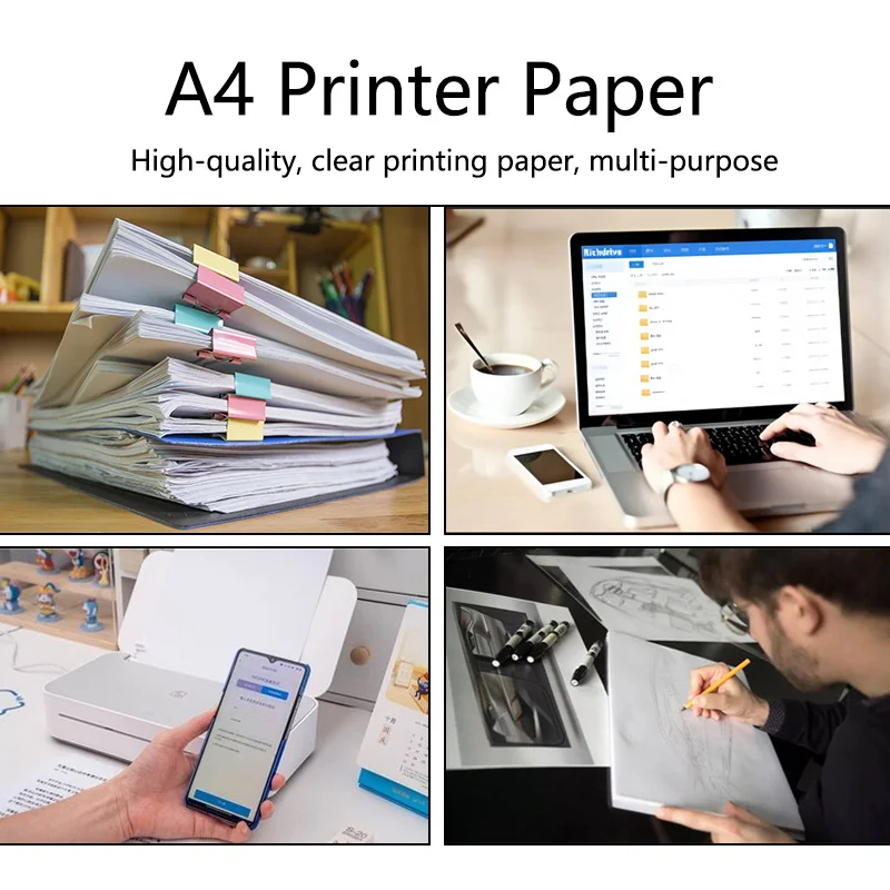 100/200 sheets A4 thermal paper Suitable for portable printers & thermal printers,