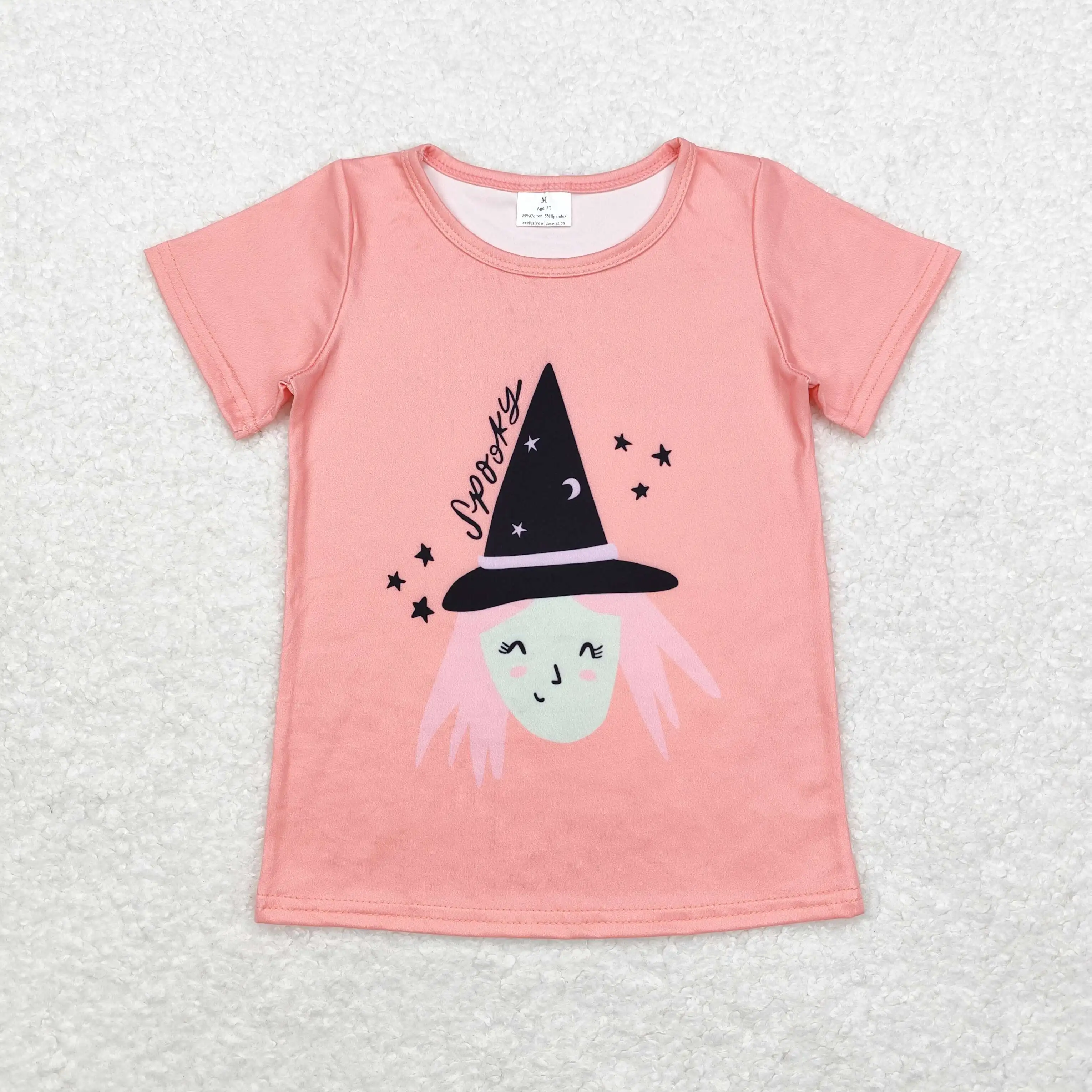 

z926-10 GT0697 Wholesale baby girl clothes Halloween pink and orange short-sleeved top Summer Boutique kids clothes girl