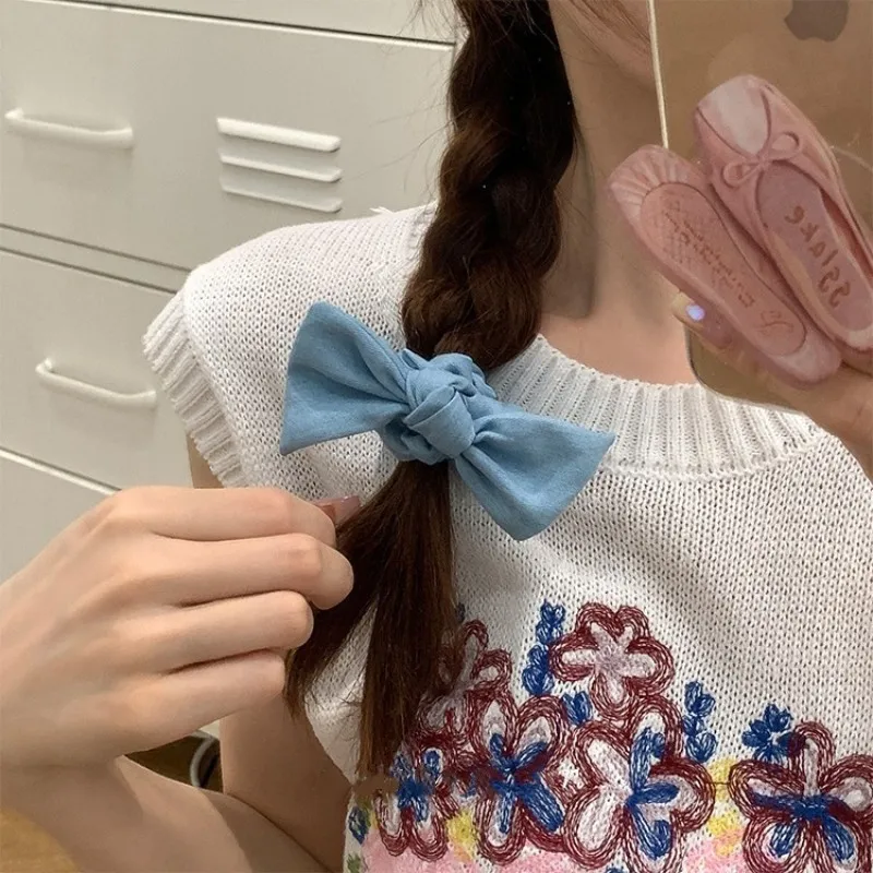 AISHG الكورية BowKnot الشعر التعادل Scrunchies للنساء موضة شريط طويل مطاطا رباط شعر القوس ذيل حصان العلاقات فتاة إكسسوارات الشعر