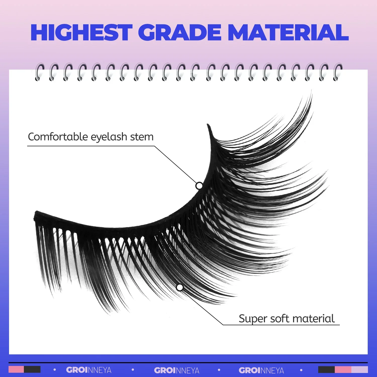 Veltrinay Ciglia Cat Eye Manga Lahses Occhio alato Ciglia allungate Visone finto Aspetto naturale Ciglia finte Trucco