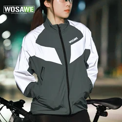 WOSAWE męska kurtka do biegania pełna odblaskowa wiatrówka lekka wiatroszczelna wodoodporna siłownia sportowa kurtka rowerowa z długim rękawem