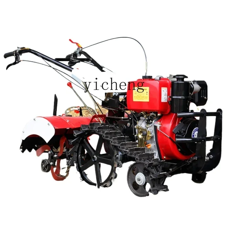 ZK micro tillage machine translation soil rotary tillage small  tillage machine household crawler agricultural four-wheel drive