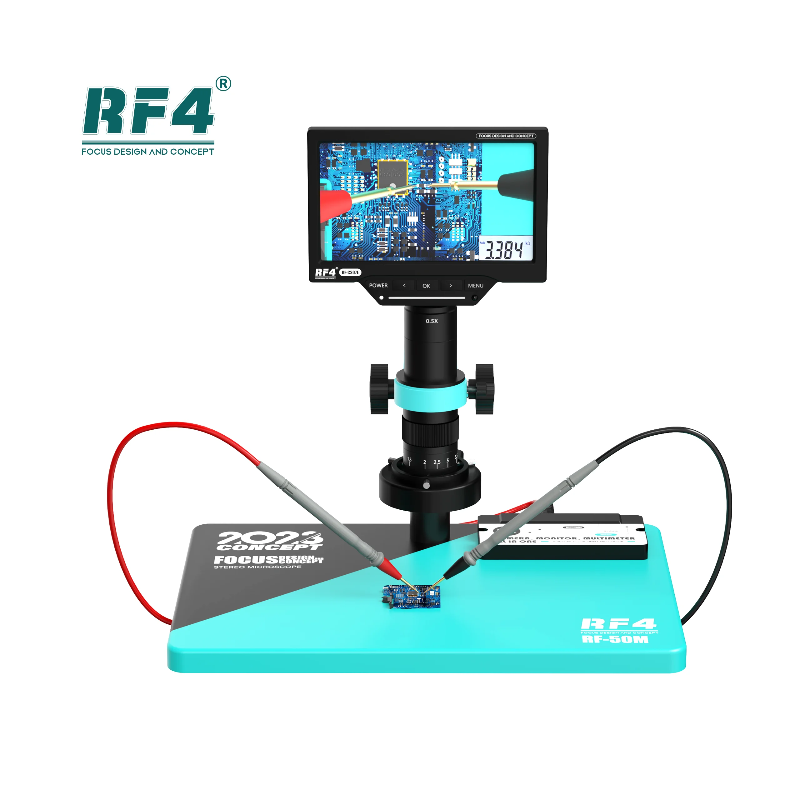 RF4 RF-50M Microscope 7-50X Continuous Zoom 1080P 7inch Screen For Computer Mobile Phone Motherboard Repair Tool