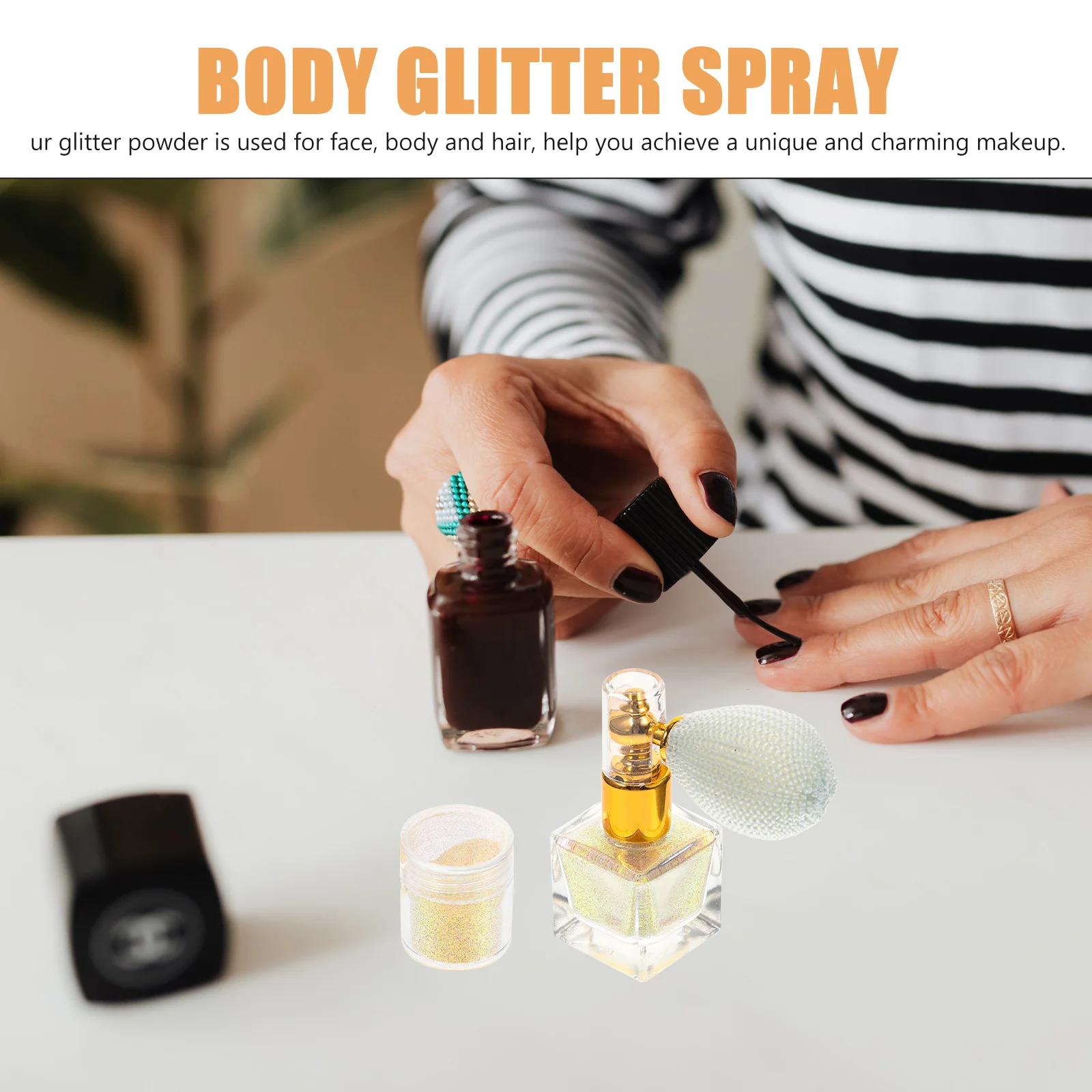1 set Glitter Spray Markeerstift Poederspuit Body Shimmer Voor Gezichtshaar Make-up Sprankelende Glitter Spray Voor Vrouwenlichaam