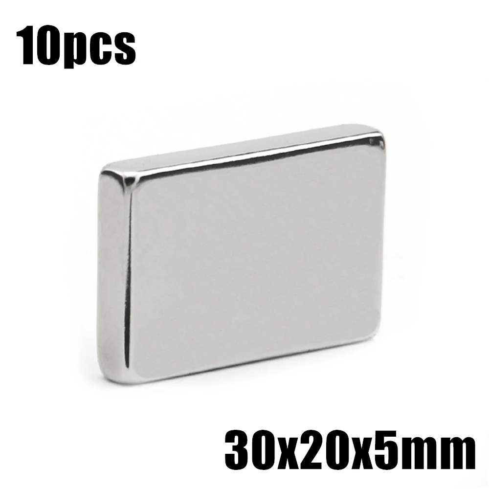 10pcs 30x20x5mm Super Powerful Strong Rare Earth Block NdFeB Magnet Neodymium N35 Magnets 30*20*5mm