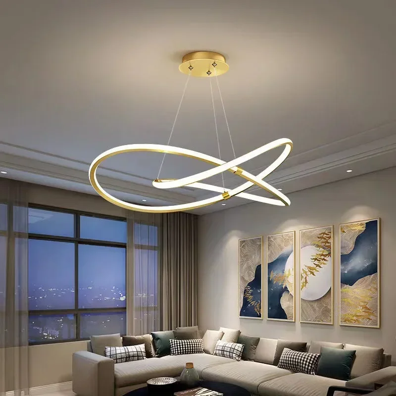 

Minimalist LED living room dining room pendant light Nordic luxury designer shaped light home decoration line lighting fixtures
