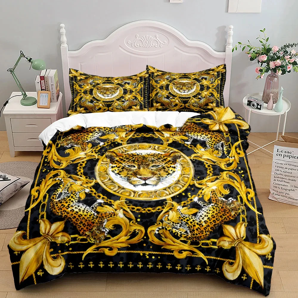 

Chains Baroque Pattern Bohemian Bedding Set Small Single Twin Double Queen King Size Bed Linen Set for Adults Kids Quilt Cover