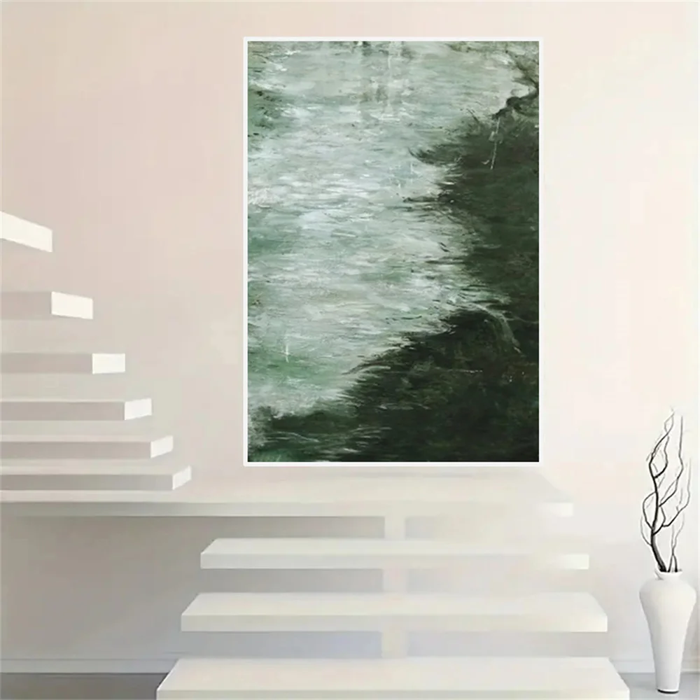 Abstract Yellow Off-White Wall Painting Cuadros Scandinavian Hand Drawn Abstract Oil Painting On Canvas Wall Art For Home Decor