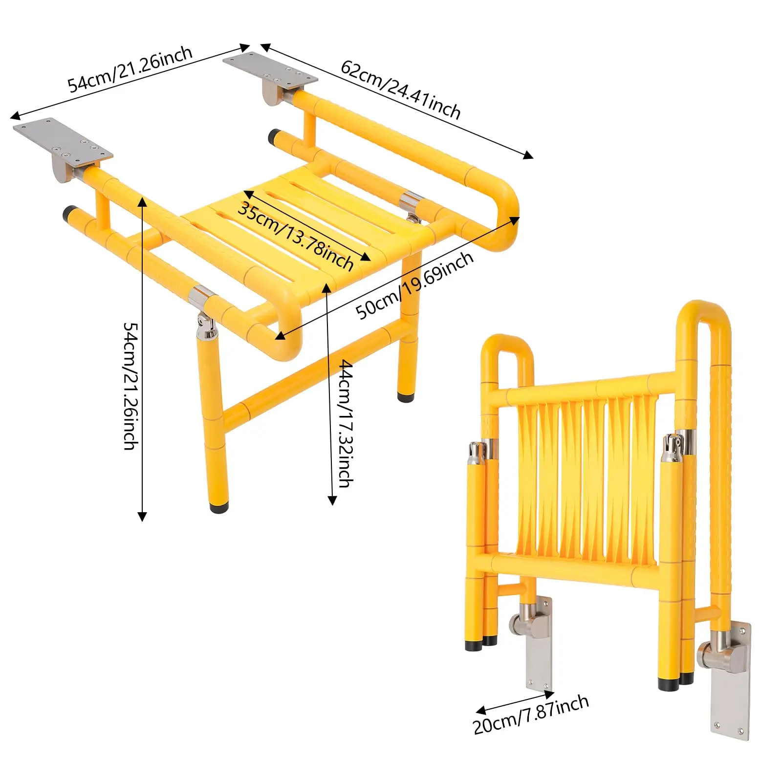 مقعد استحمام مثبت على الحائط 440.92 رطل كرسي استحمام آمن للاستحمام قابل للطي 90 °     كرسي استحمام قابل للطي لكبار السن والبالغين والخفاش