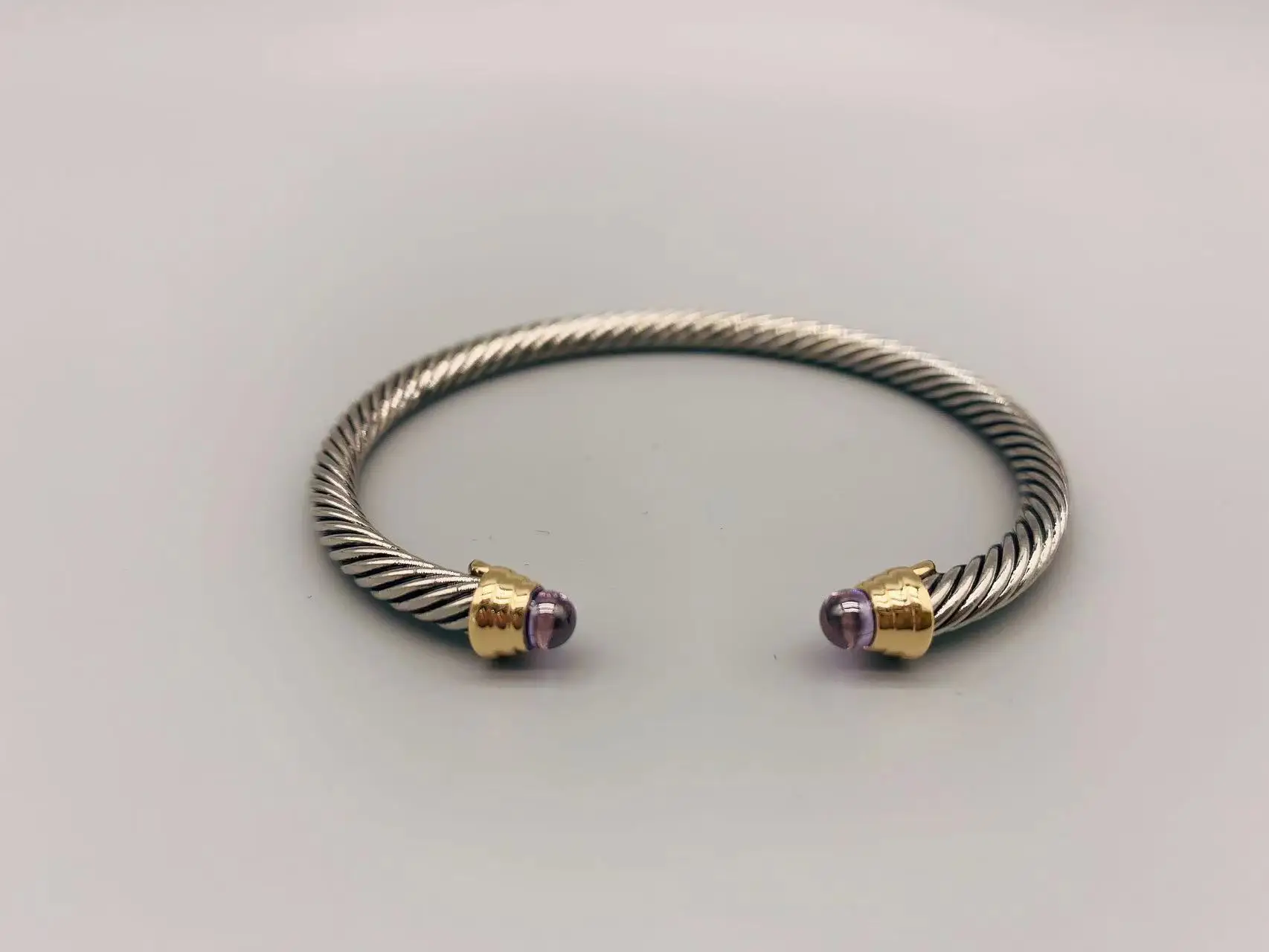 

Le Han Jewelry Cable Classica Purple Beads Bracelet With 18K Gold Plated 3MM