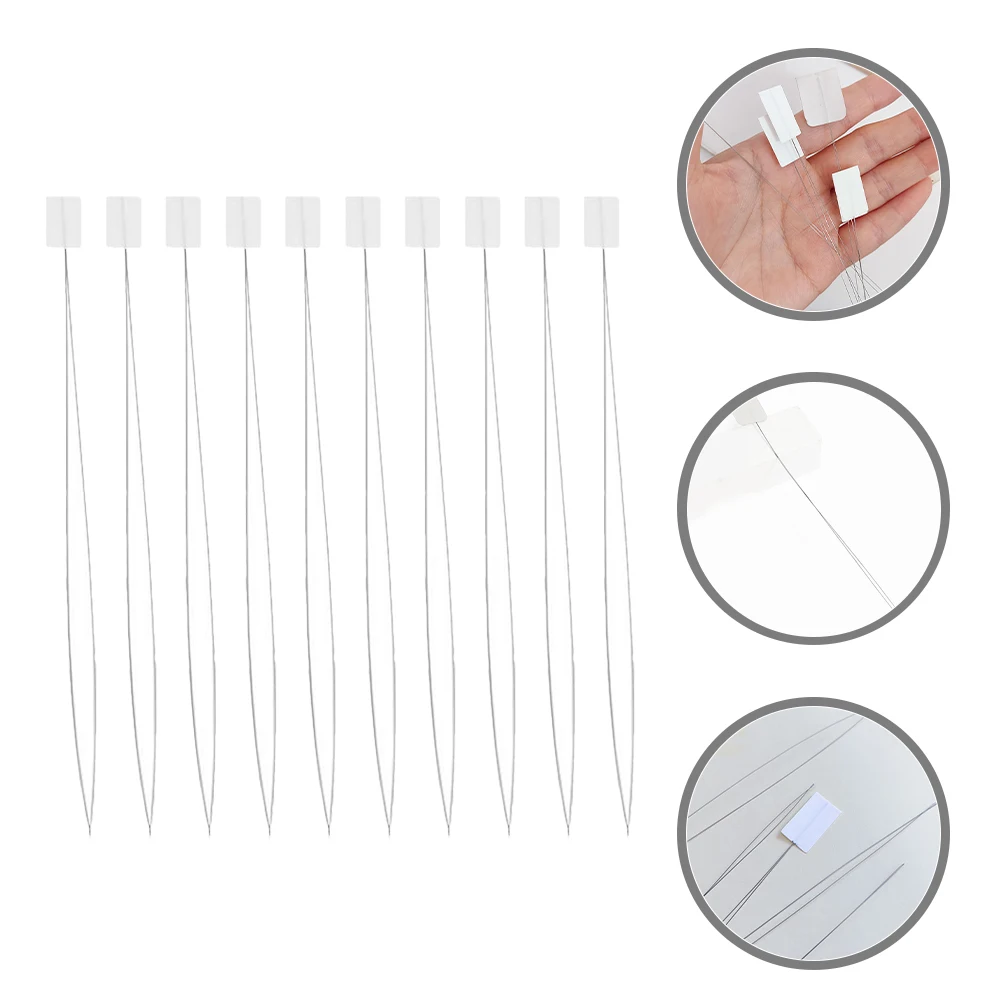 

10 Pcs Threader Needle Threaders Hand Sewing for Beading Long Punch Tool Steel Wire Embroidery Craft Yarn Tools