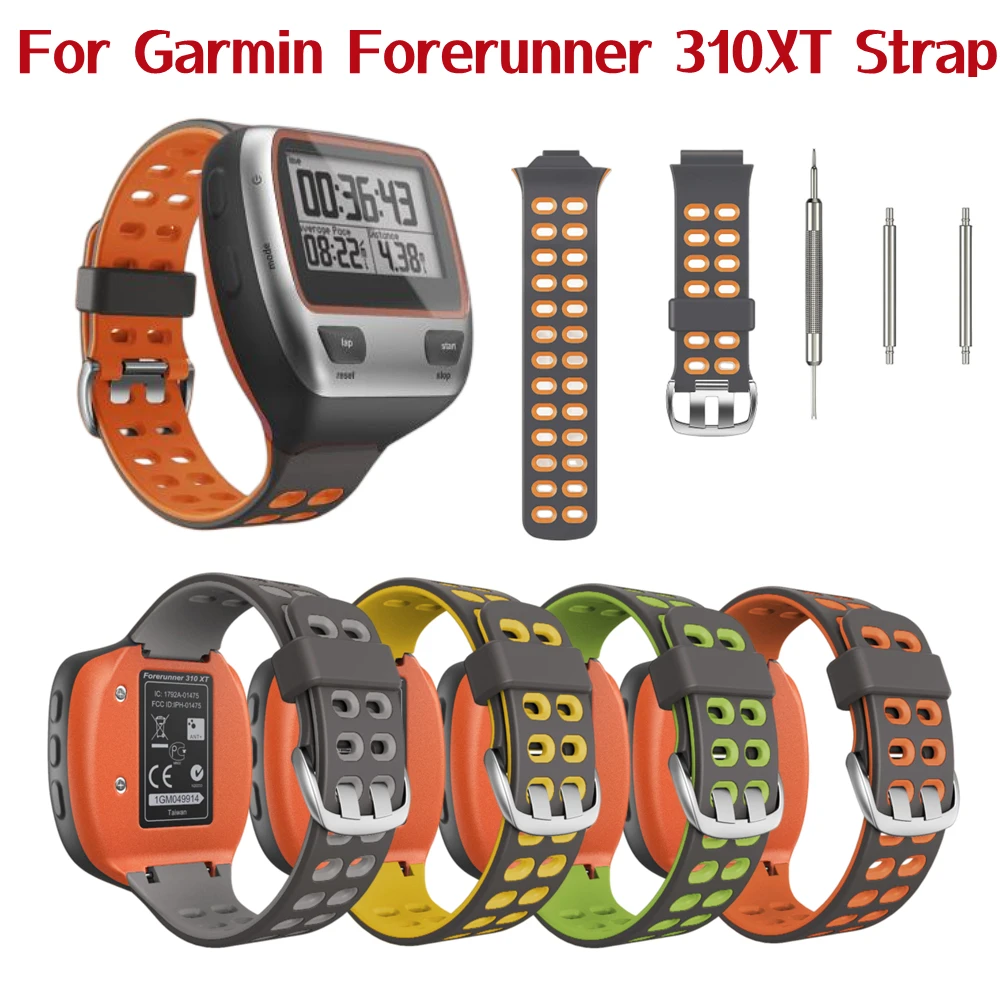 Galaone Soft Silicone Strap Bracelet For Forerunner 310XT Double Colors Rubber Watch Band For Garmin 310XT Sport Wristband