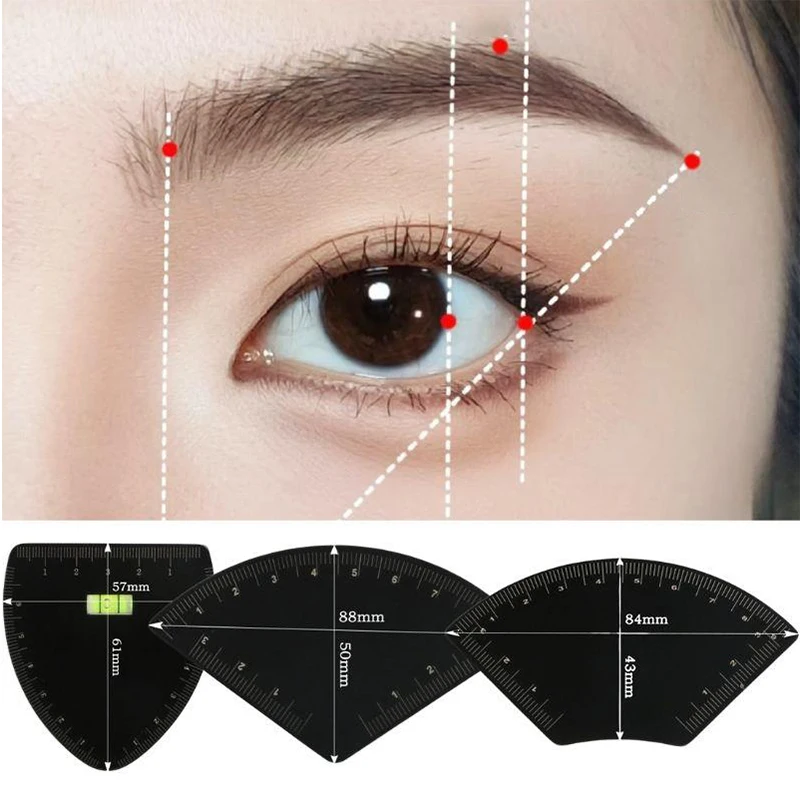 Stainless Steel Fast Drawing Eyebrow Design Ruler Microblading Mapping Tool for Shaping Permanent Makeup Tattoo Drawing Guide