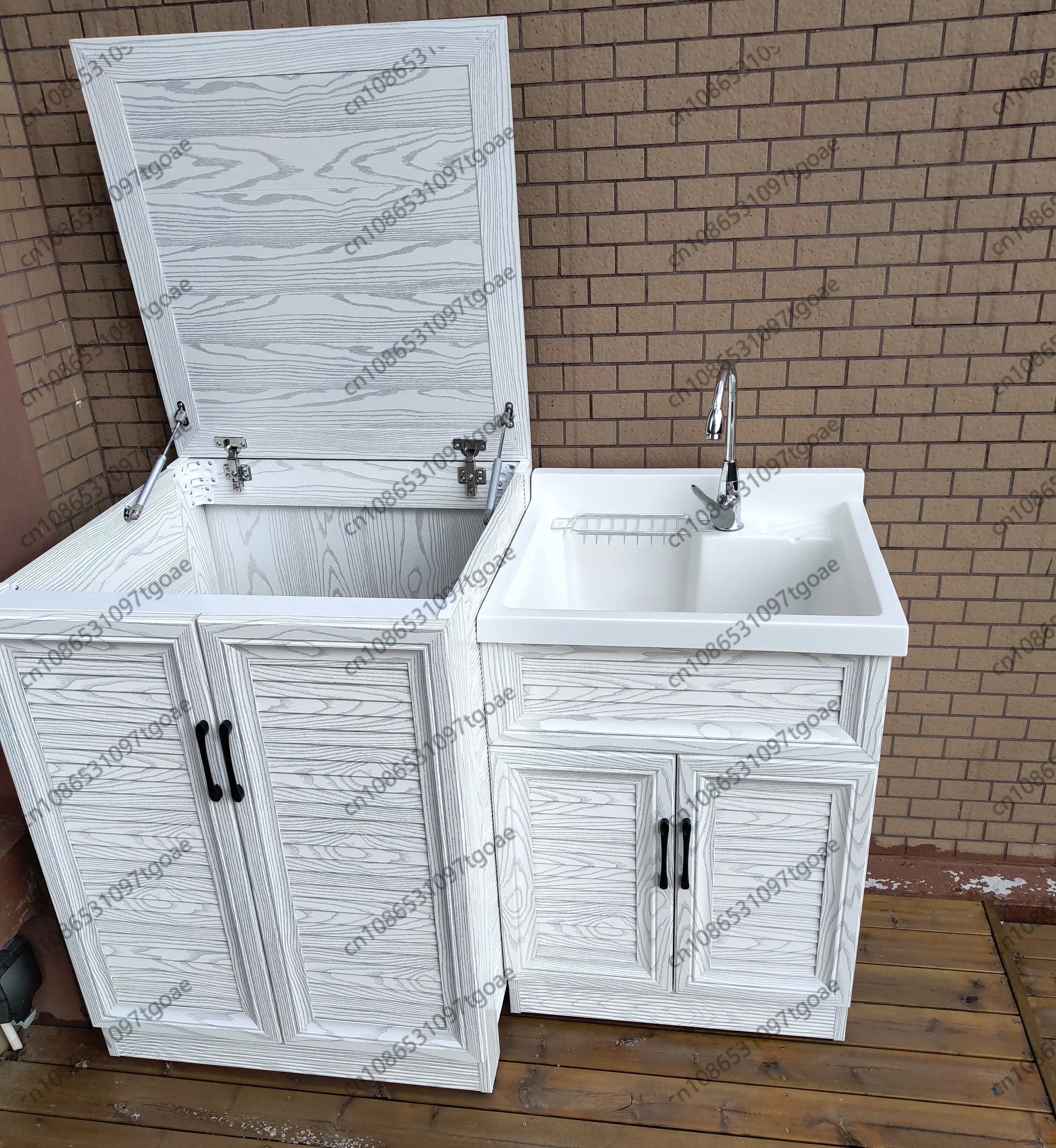 M Aluminum Waterproof Sunscreen Drum Pulsator Flip Cover Washing Machine Combination Cabinet, Balcony Protective Cover