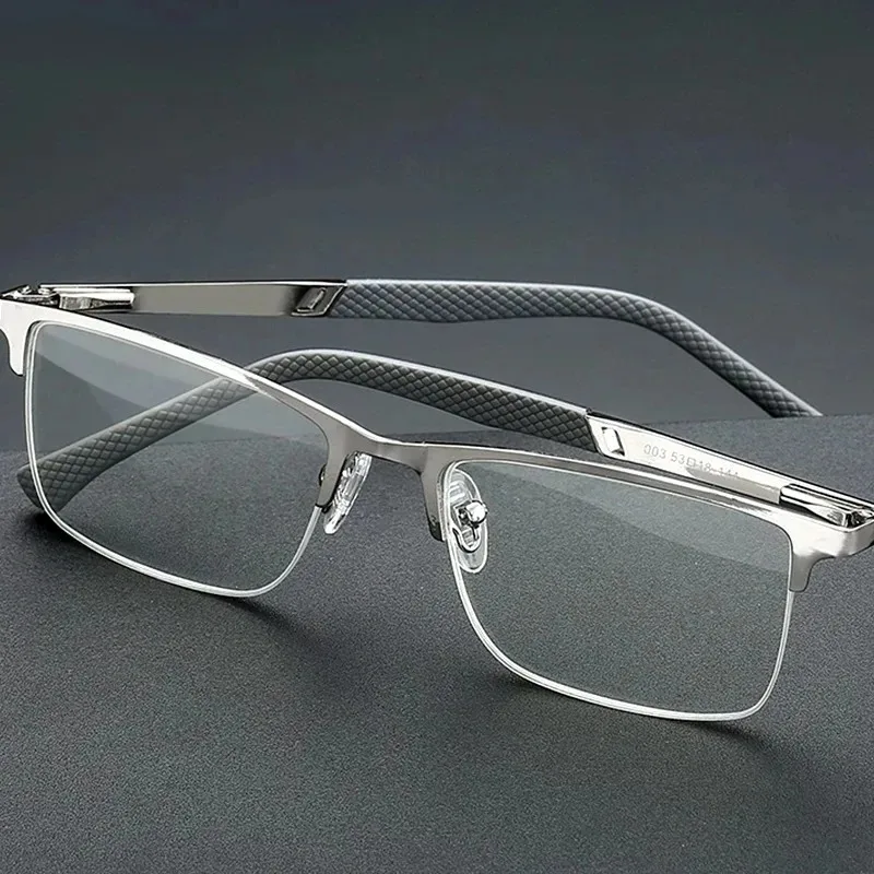 Metall Halb-rahmen Blau Licht Blockieren Lesebrille Männer Platz Reader Brillen Mode Frauen Presbyopie Brille +1,0 Bis +4,0